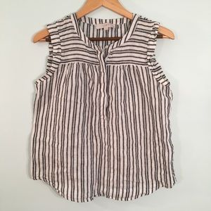 LOFT Petite Linen Striped Tank